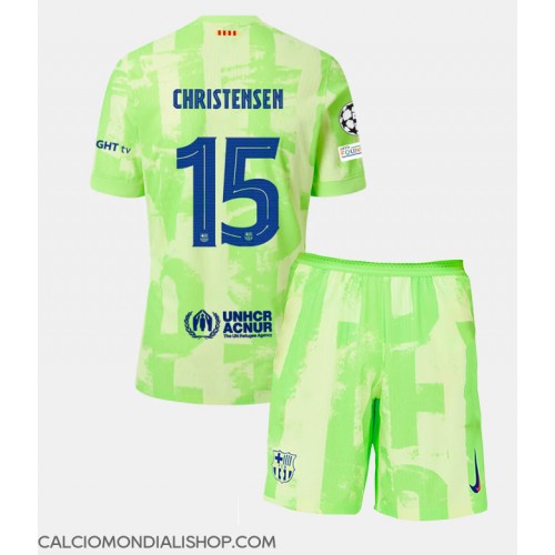 Maglie da calcio Barcelona Andreas Christensen #15 Terza Maglia Bambino 2024-25 Manica Corta (+ Pantaloni corti)